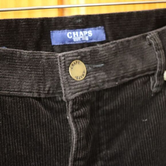 Chaps Dark Brown Corduroy Straight Leg Pants 12 - Picture 5 of 11